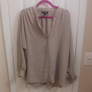 Alfani Taupe Women's Tunic with Gold Accents
